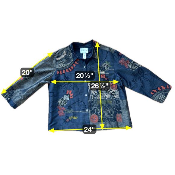 Chico's Embellished Beaded Silk Lightweight Jacket Sz XL or 16 - Picture 7 of 7